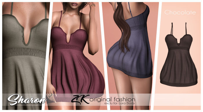 -:zk:- Sharon Dress Chocolate -Add me