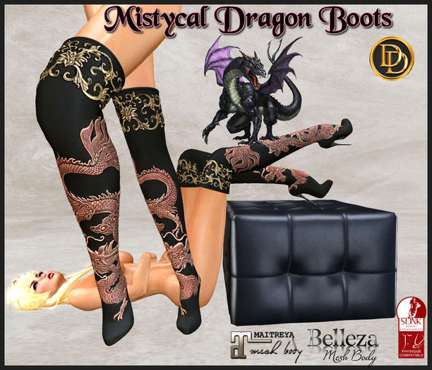 ☾ⅅⅅ☽ MISTYCAL DRAGON BOOTS ★ BELLEZA / MAITREYA / SLINK