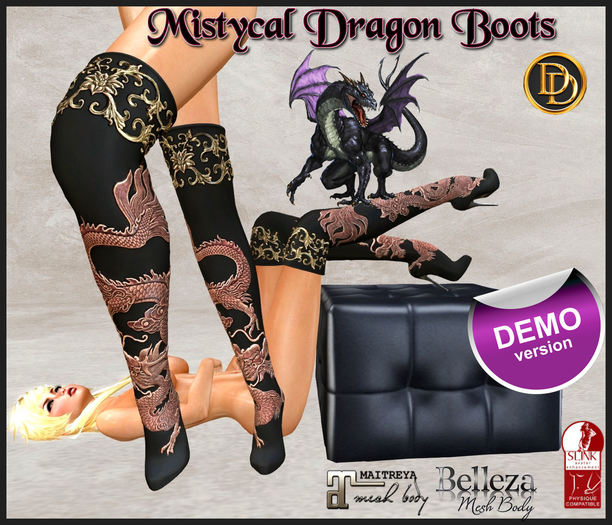 ☾ⅅⅅ☽ MISTYCAL DRAGON BOOTS ★ BELLEZA / MAITREYA / SLINK / DEMO