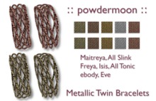 powdermoon - Metal Bracelets - 5 Colour HUD - Maitreya, Slink, Freya, Isis, Tonic, ebody, Eve