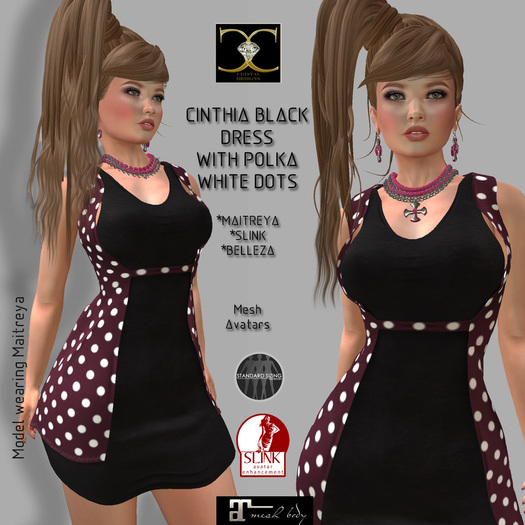 CINTHIA BLACK WITH POLKA DOTS