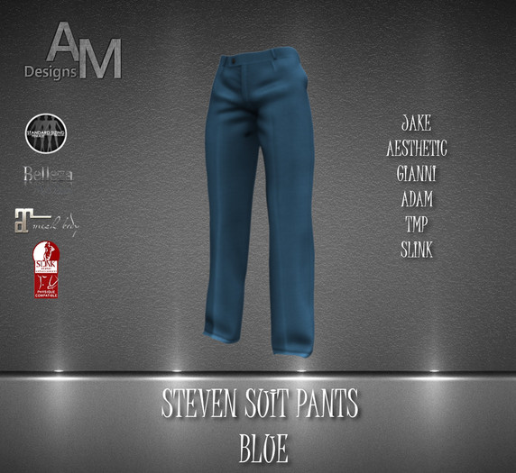 Steven Suit Pants Blue
