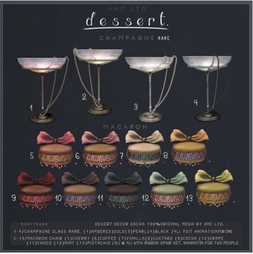 13){anc}  Dessert. /  macaron chair [pistachio]
