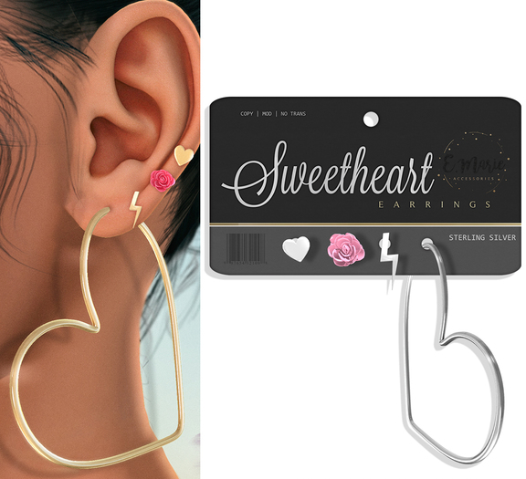 e.marie // Sweetheart Earring Set - Sterling (wear to unpack)