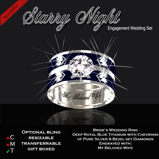 Exquisite Jewellery: Starry Night Engagement/Wedding Set Gift Box