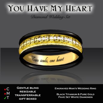 Second Life Marketplace Exquisite You Have My Heart Man S Gold Ring
