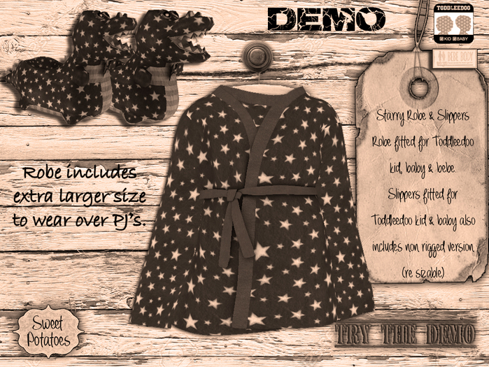 < SP > Starry Robe & Slippers for TD & BEBE - Demo