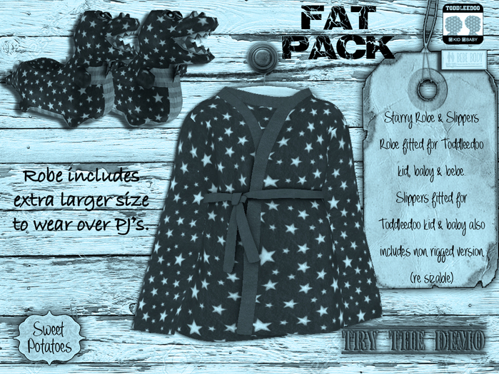 < SP > Starry Robe & Slippers for TD & BEBE - Fat Pack