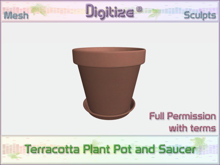 Digitize Terracotta Plant Pot and Saucer (Full Perm)