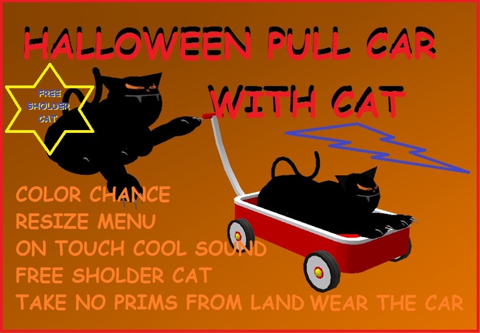 Halloween Pull Car Cat BOXET