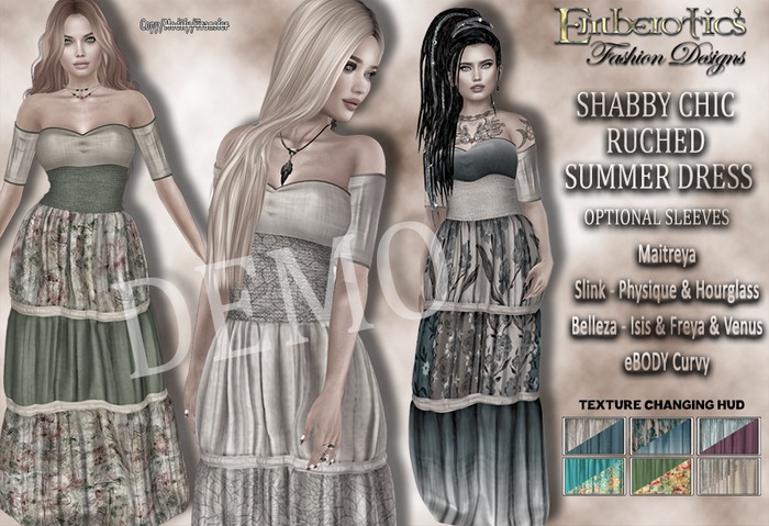 DEMO EFD_233 Shabby Chic Ruched Summer Dress