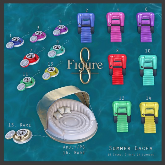 Second Life Marketplace - 11&12 [Figure 8] Floating Bar & Floaty Mint ...