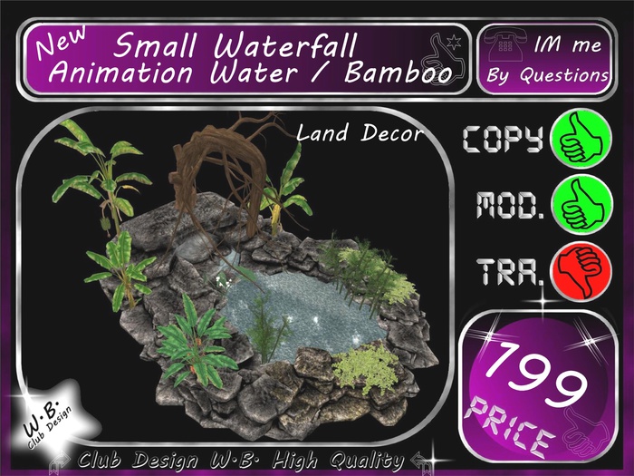 * New * Small Waterfall * Animation Water / Bamboo *