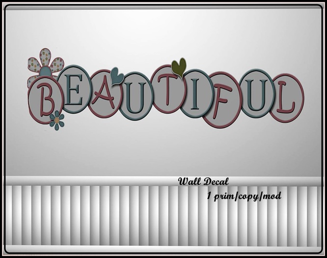 Word Art Decal Beautiful