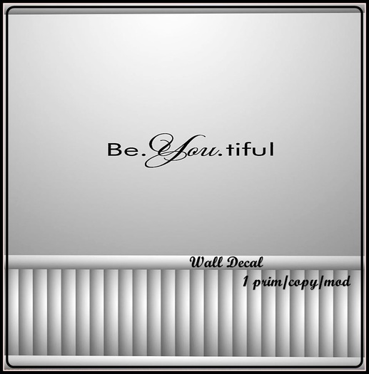Word Art Decal BeYoutiful