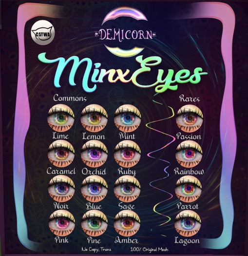 {Demicorn} Minx Eyes - Passion RARE