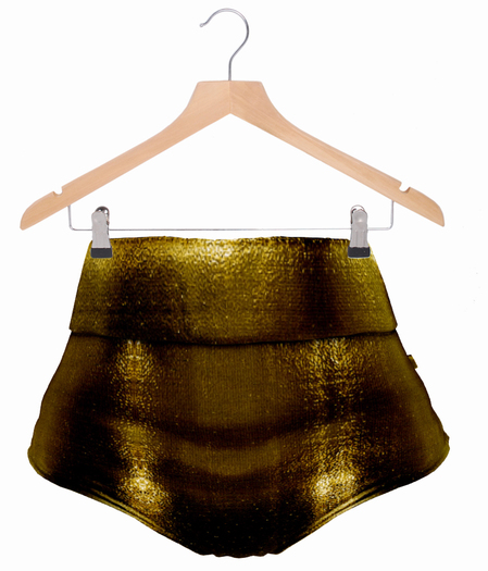 The Annex - Ruffled Hot Pants - Gold