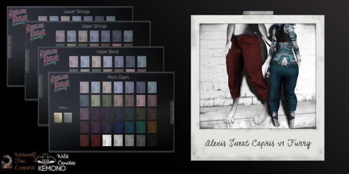 Second Life Marketplace ~rebellious Rose~ Alexis Sweat Capris V1 Furry