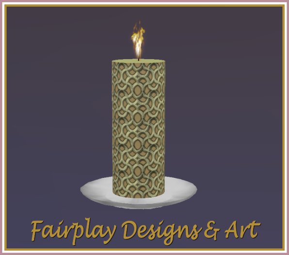 Carved Candle with Holder
