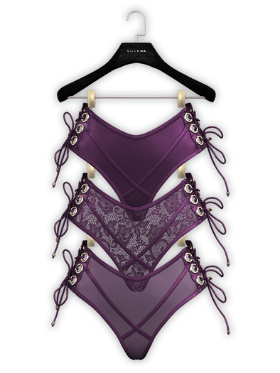 .:villena:. - Laced Up Undies - Purple
