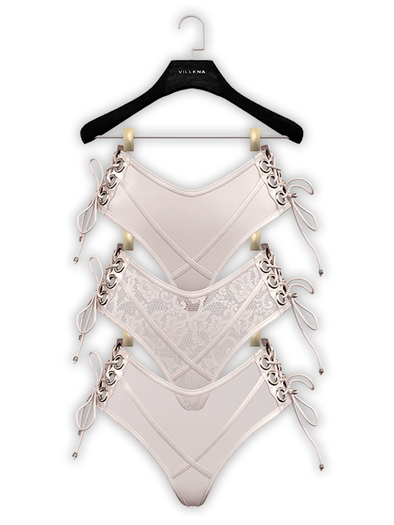 .:villena:. - Laced Up Undies - Pearl