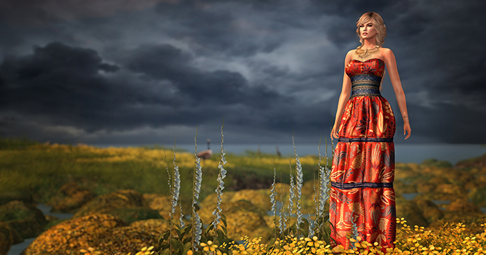 Boho red Dress Boxed