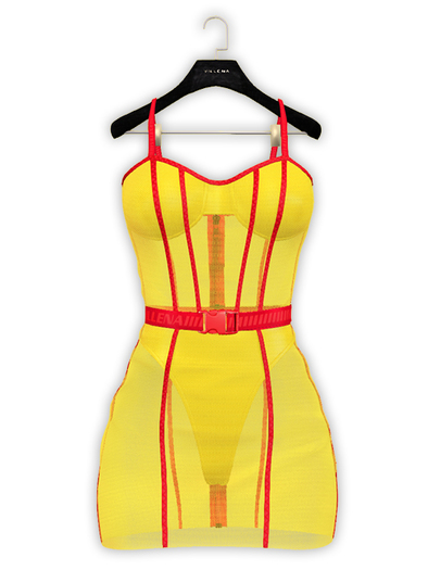 .:villena:. - Strap Buckle Dress - Yellow
