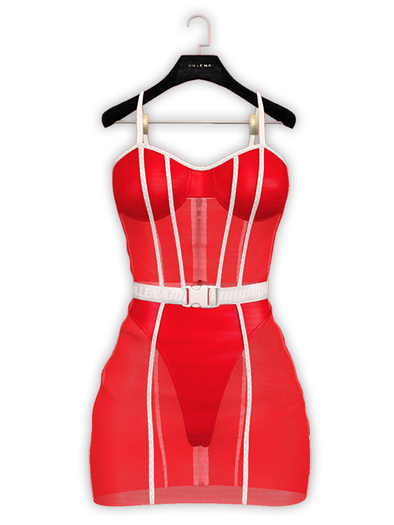 .:villena:. - Strap Buckle Dress - Red