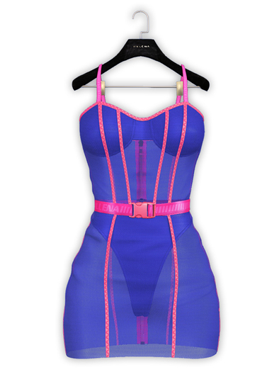 .:villena:. - Strap Buckle Dress - Blue