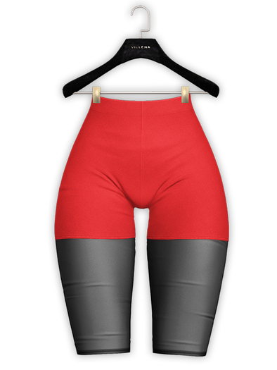 .:villena:. - Sheer Biker Short - Red
