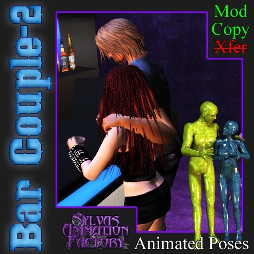 Bar Couple - 2 -- Couple Cuddle Bar Propping Animations (copyable)