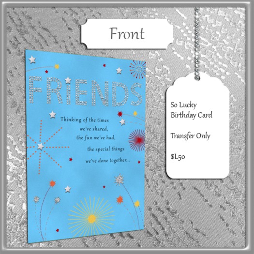 ~FS~ So Lucky Birthday Card For Friend