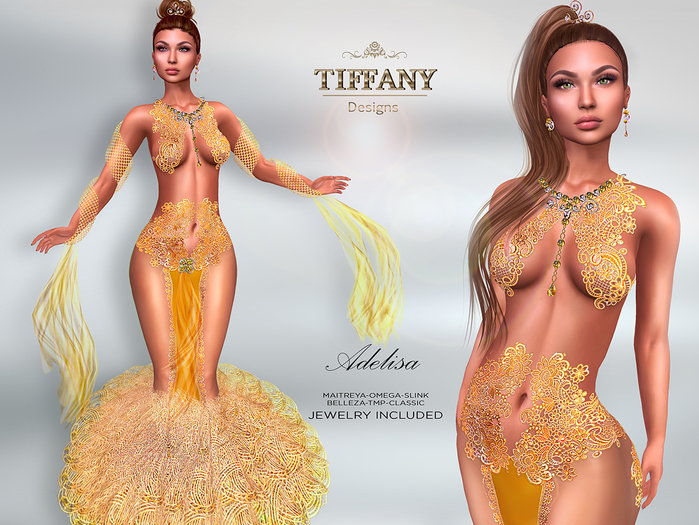 ::TD:: Adelisa Gown with Appliers ~ Gold