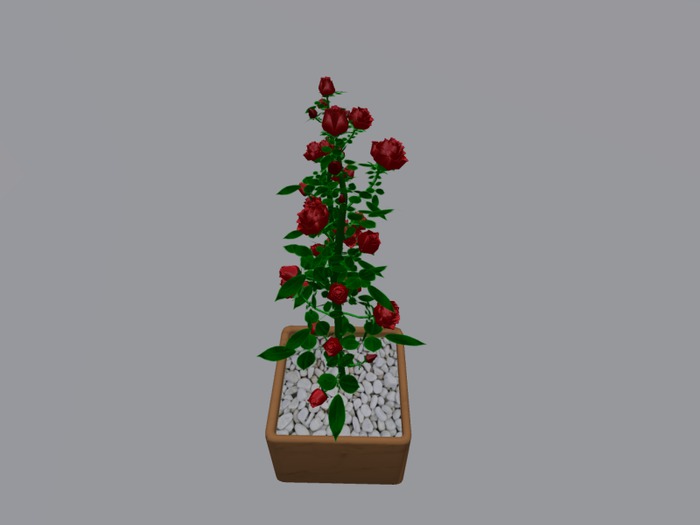 Mesh Red Rose (3D flowers)(2 version,2li,2prim)