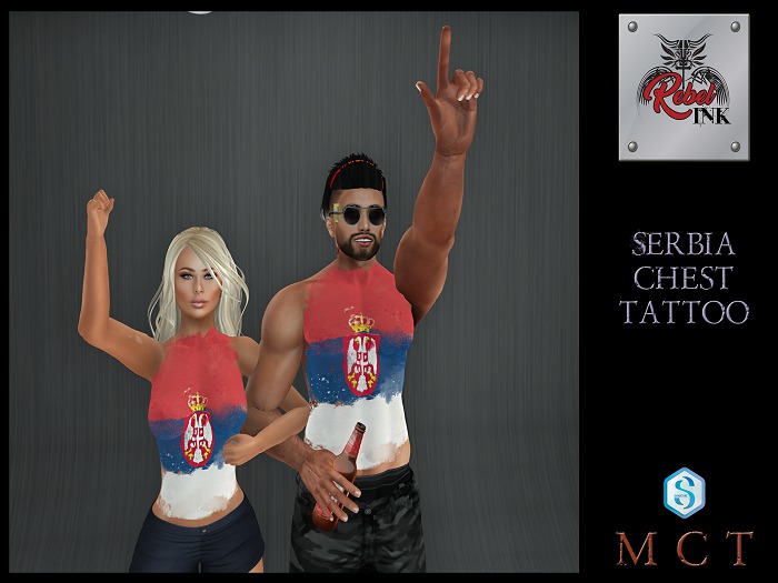 Rebel Ink Signature Applier Hud - Serbia  Chest Tattoo