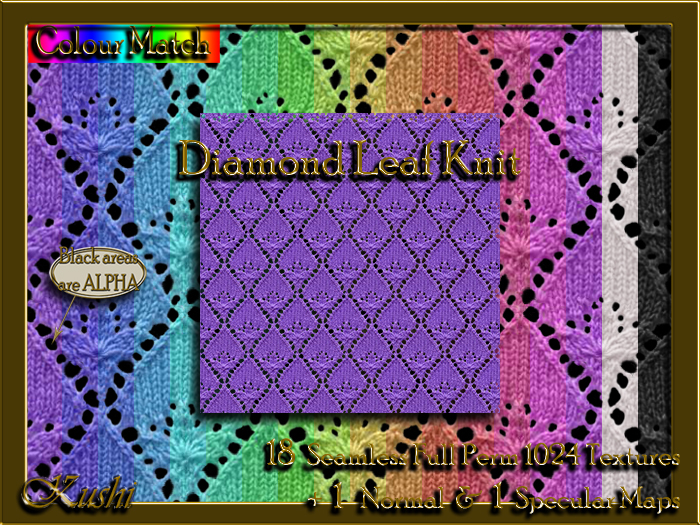 !Kushi! DiamondLeafKnit  Textures -WEAR TO UNPACK