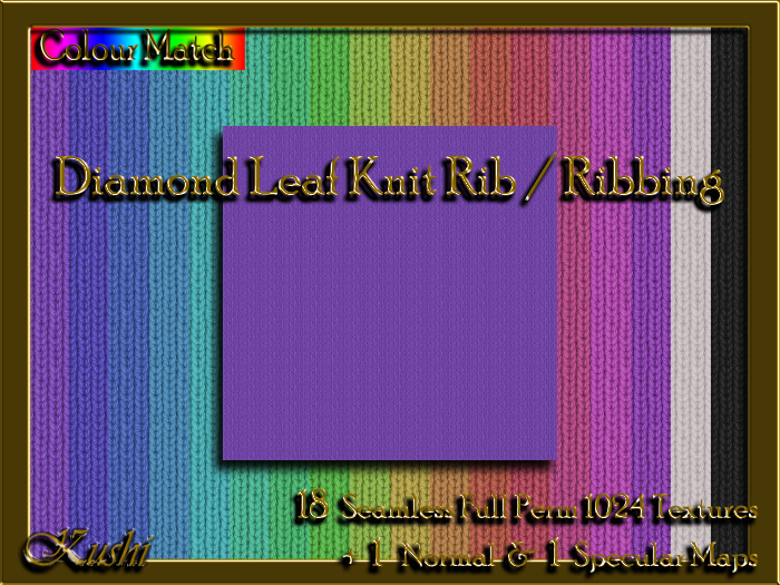 Diamond Leaf Knit Rib / Ribbing Textures