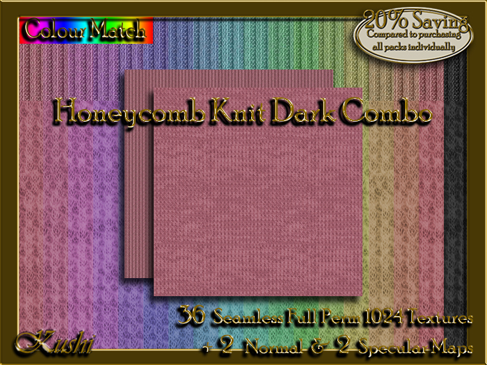 !Kushi! HoneycombKnitDARKCOMBO Textures -WEAR TO UNPACK