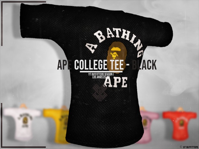 yT - Ape College Tee - BLACK (SIGNATURE)