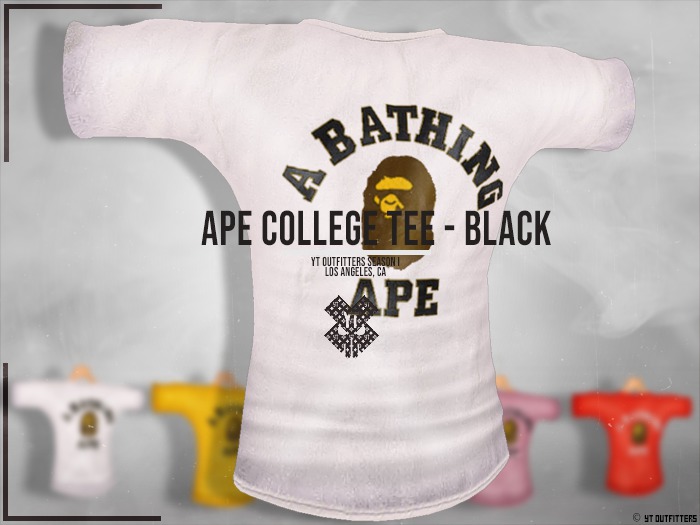 yT - Ape College Tee - WHITE (SIGNATURE)