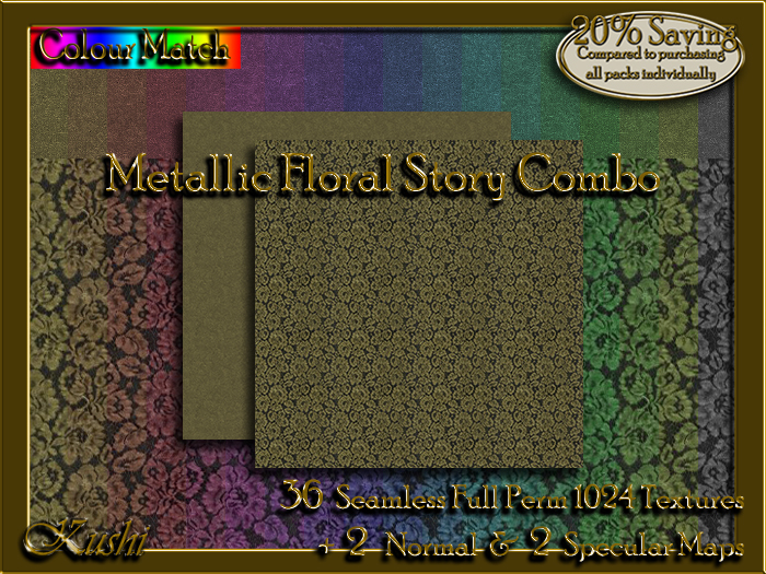 Metallic Floral Story Combo Textures