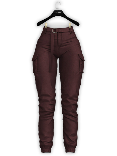 .:villena:. - High Rise Joggers - Maroon
