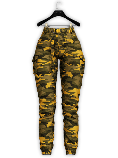 .:villena:. - High Rise Joggers - Lemon Camo