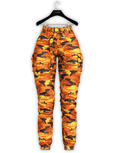 .:villena:. - High Rise Joggers - Fuego Camo