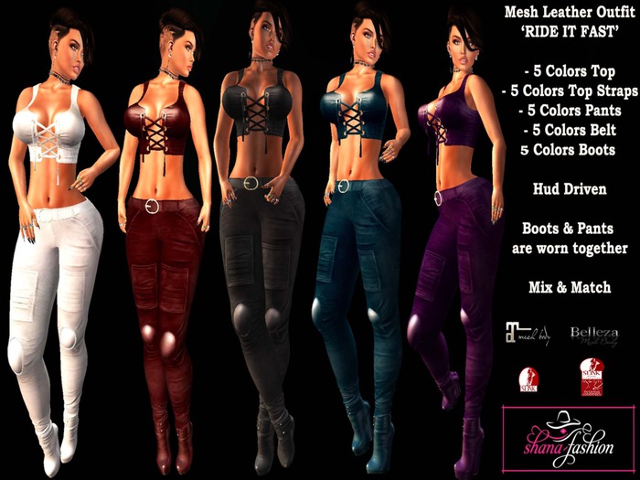 Mesh Leather Outfit RIDE IT FAST Demo
