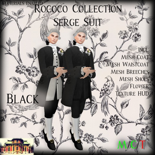 ~CdE~ Rococo Serge BLACK Mesh Suit