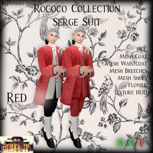 ~CdE~ Rococo Serge RED Mesh Suit
