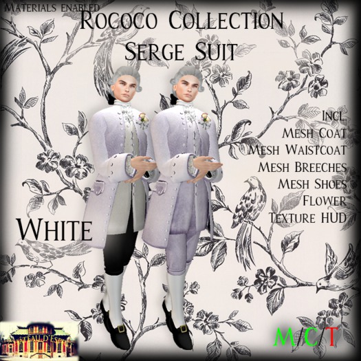 ~CdE~ Rococo Serge WHITE Mesh Suit