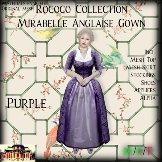 ~CdE~ Rococo Mirabelle PURPLE Anglaise Gown