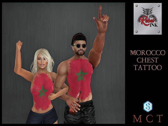 Rebel Ink Signature Applier Hud - Morocco  Chest Tattoo